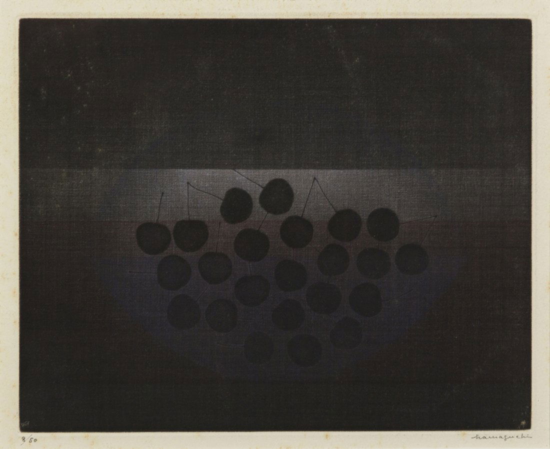 Yozo Hamaguchi, (Japansese, 1918-2000), Cherries: Yozo Hamaguchi (Japansese, 1918-2000) Cherries etching edition 8/50, signed Hamaguchi (lower right) 7 3/4 x 9 1/2 inches.