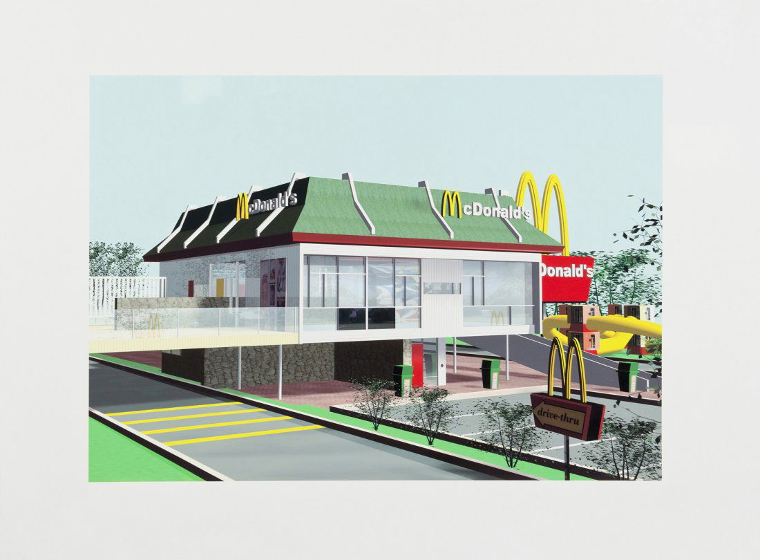 Callum Morton, (Canadian, b. 1965), Mac Attack, W: Callum Morton (Canadian, b. 1965) Mac Attack, Wahroonga, Sydney, 2001 digital print edition of 30 23 1/2 x 33 inches.