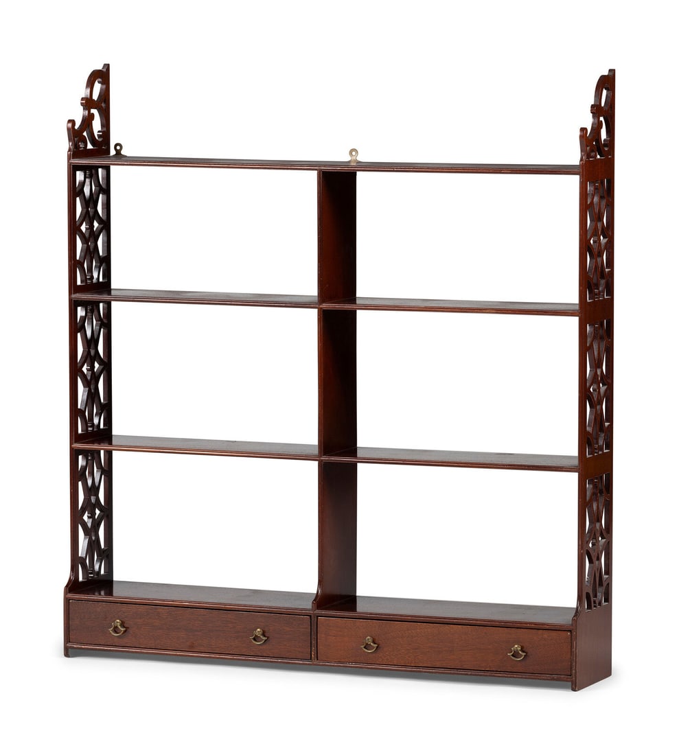 A Chippendale Style Carved and Figured Mahogany Hanging Plate Rack (1 of 4)