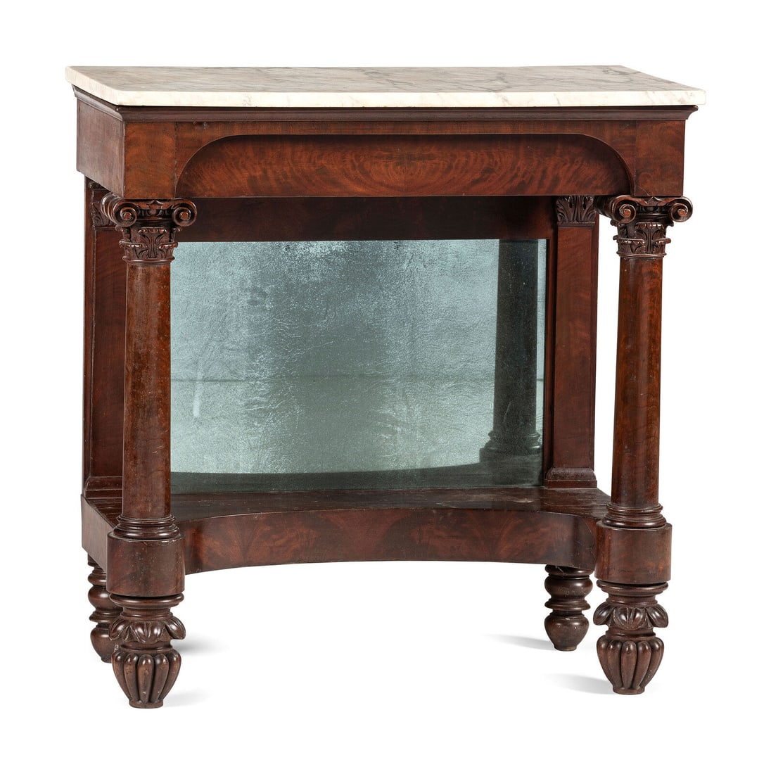 A Classical Carved and Veneered Walnut Marble Top Pier Table (1 of 6)