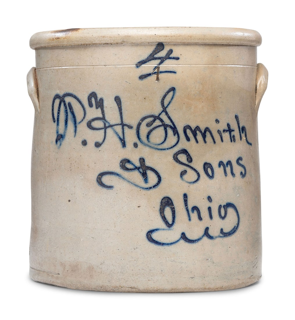 A P.H. Smith and Sons Four-Gallon Script Stoneware Crock (1 of 7)