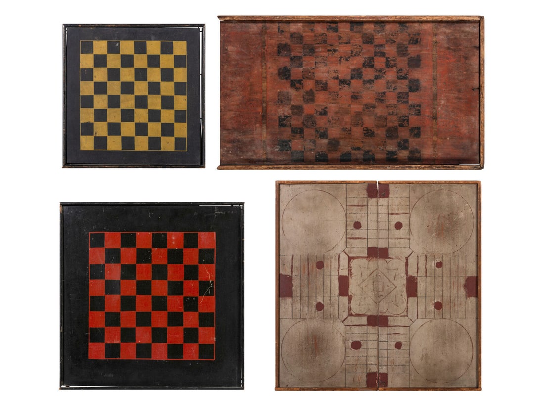 Four Paint Decorated Game Boards (1 of 9)