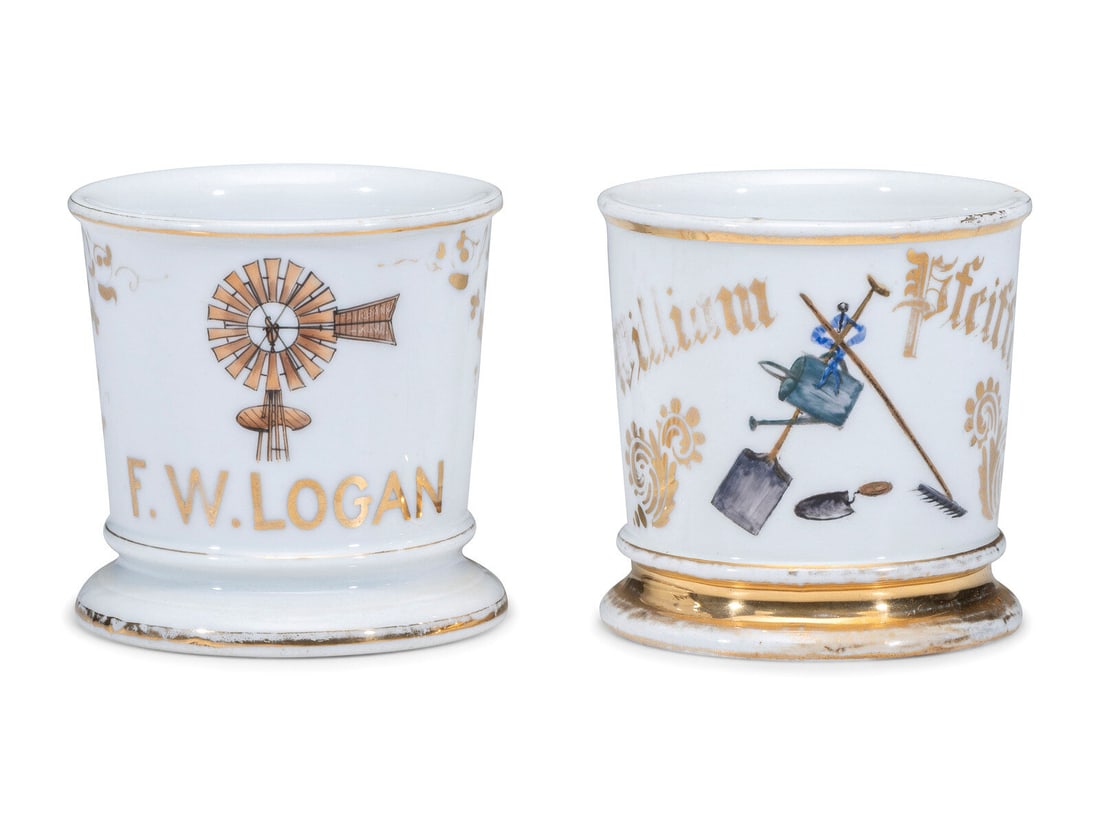 Two Porcelain Occupational Shaving Mugs (1 of 4)