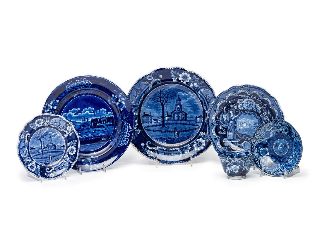 Six Historical Blue Staffordshire Articles (1 of 8)