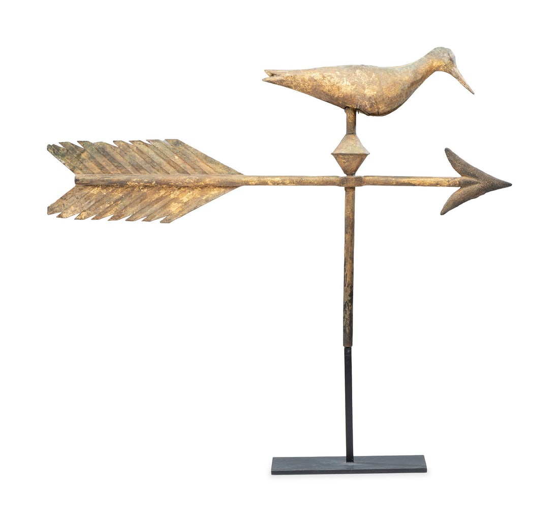 A Carved Wood, Cast Zinc and Molded Copper Shore Bird Weathervane (1 of 6)