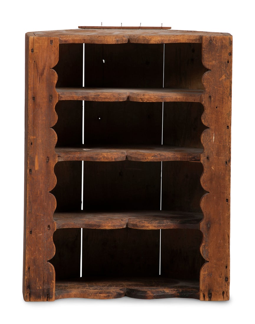 A Queen Anne Carved Pine Hanging Corner Shelf (1 of 3)