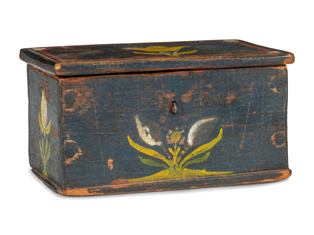 A Miniature Paint Decorated  Pine Dresser Box (1 of 5)