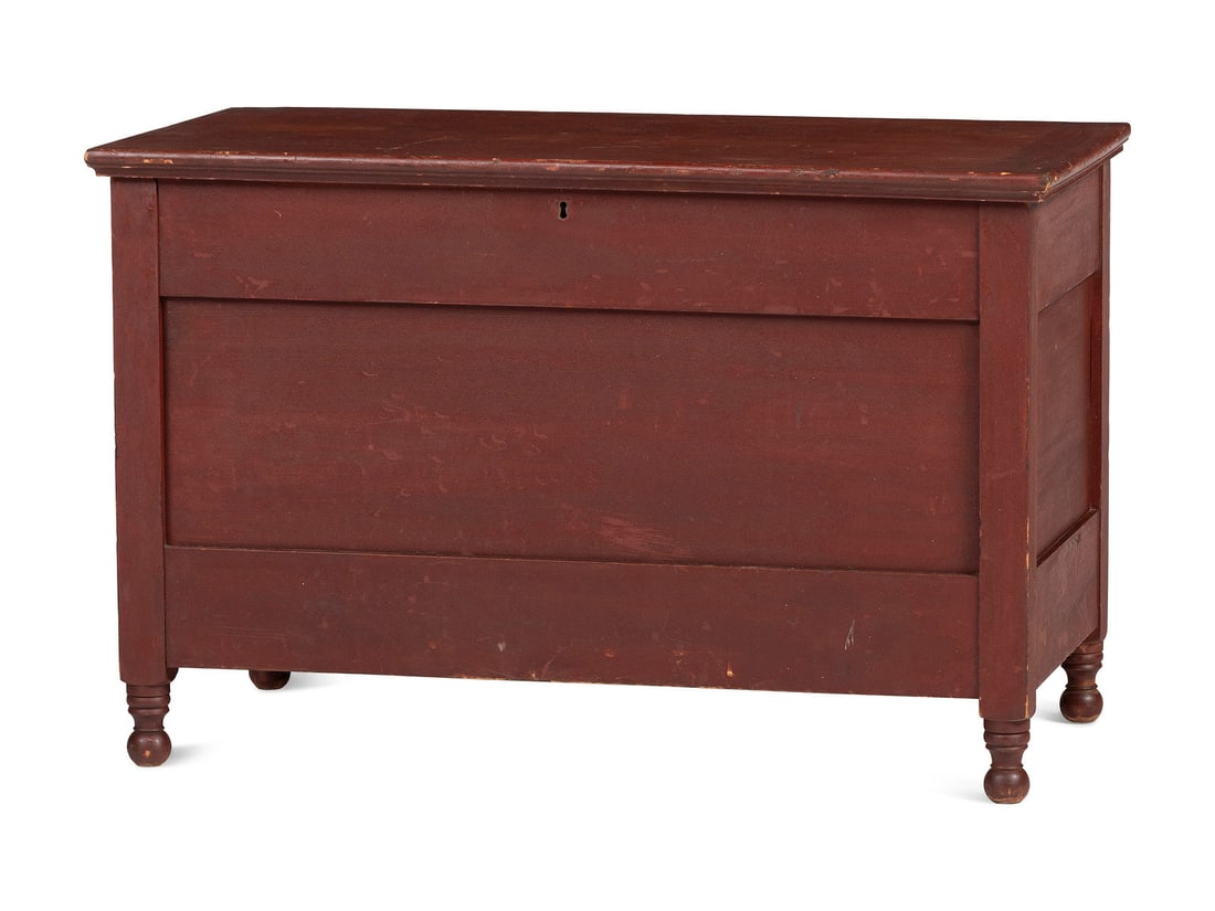 A Late Federal Red Painted Poplar Blanket Box (1 of 7)