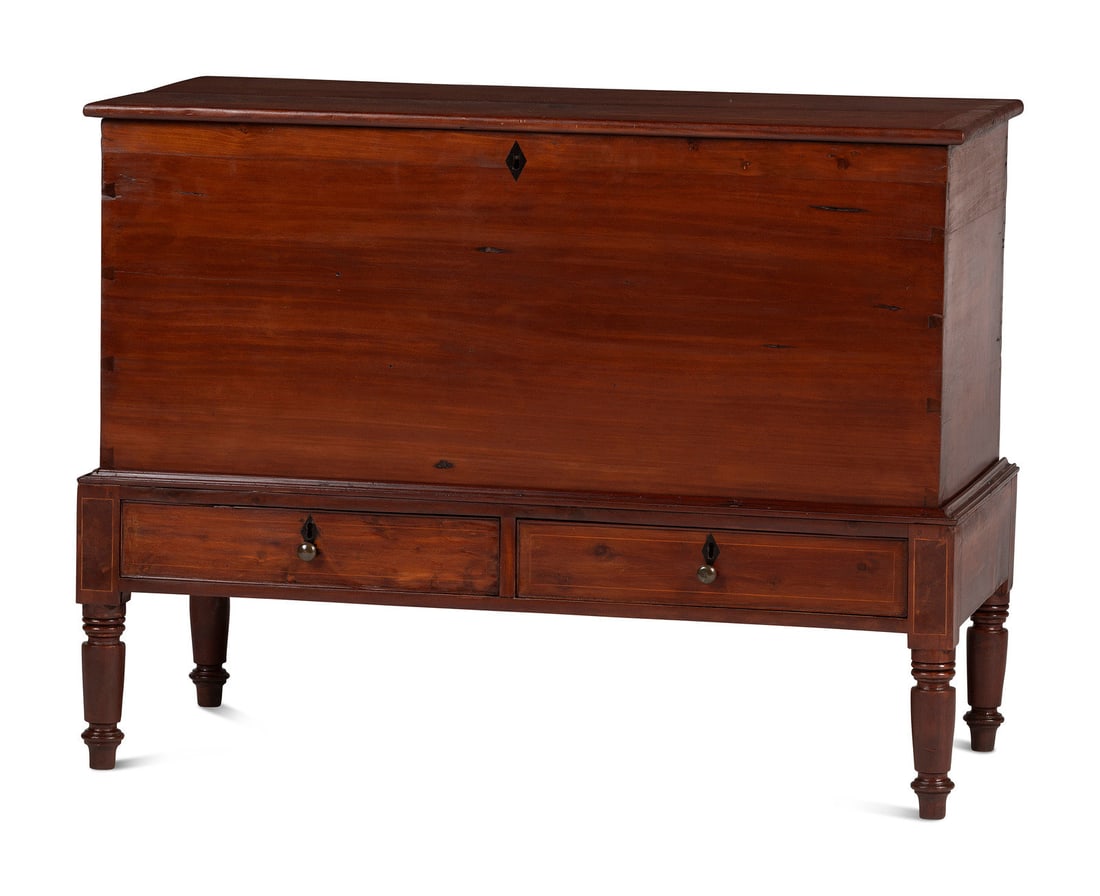 A Late Federal Bermuda Cedar Two-Drawer Blanket Chest on Frame (1 of 7)