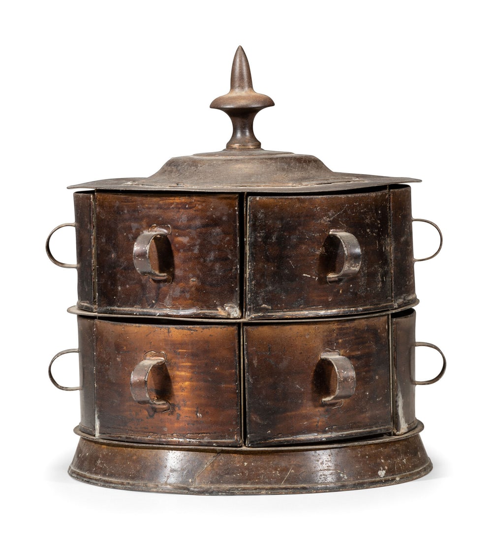 A Pressed Sheet Tin Twelve-Drawer Sewing Chest (1 of 4)