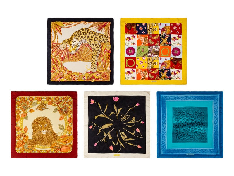 Five Salvatore Ferragamo Scarves (1 of 11)