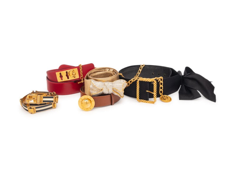 A Group of Five Designer Belts by Judith Leiber, Celine, Chanel, and Gucci  (1 of 5)