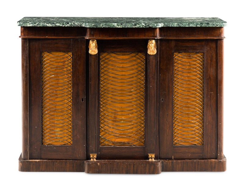 A Regency Style Marble-Top Console Cabinet (1 of 4)