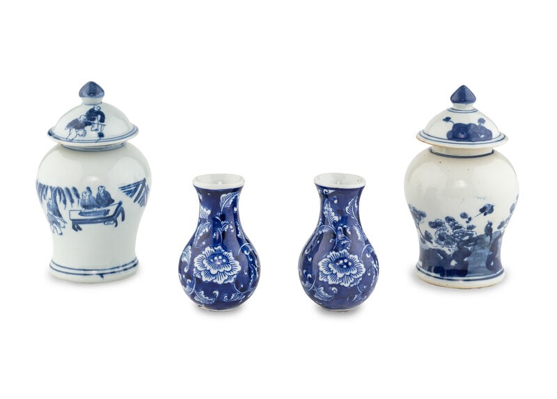 Four Chinese Blue and White Porcelain Vessels (1 of 5)