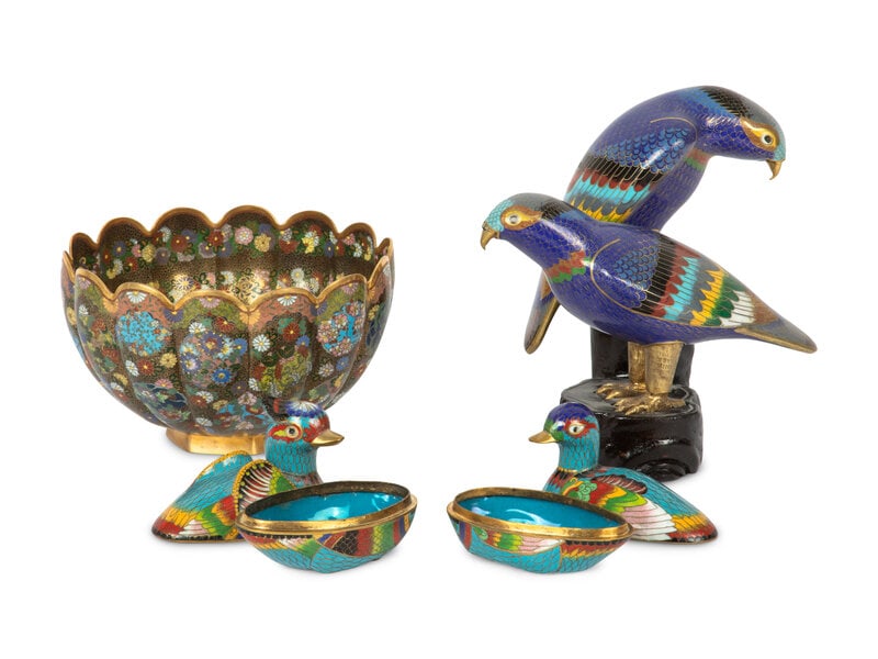 Five Japanese and Chinese Cloisonné articles (1 of 4)