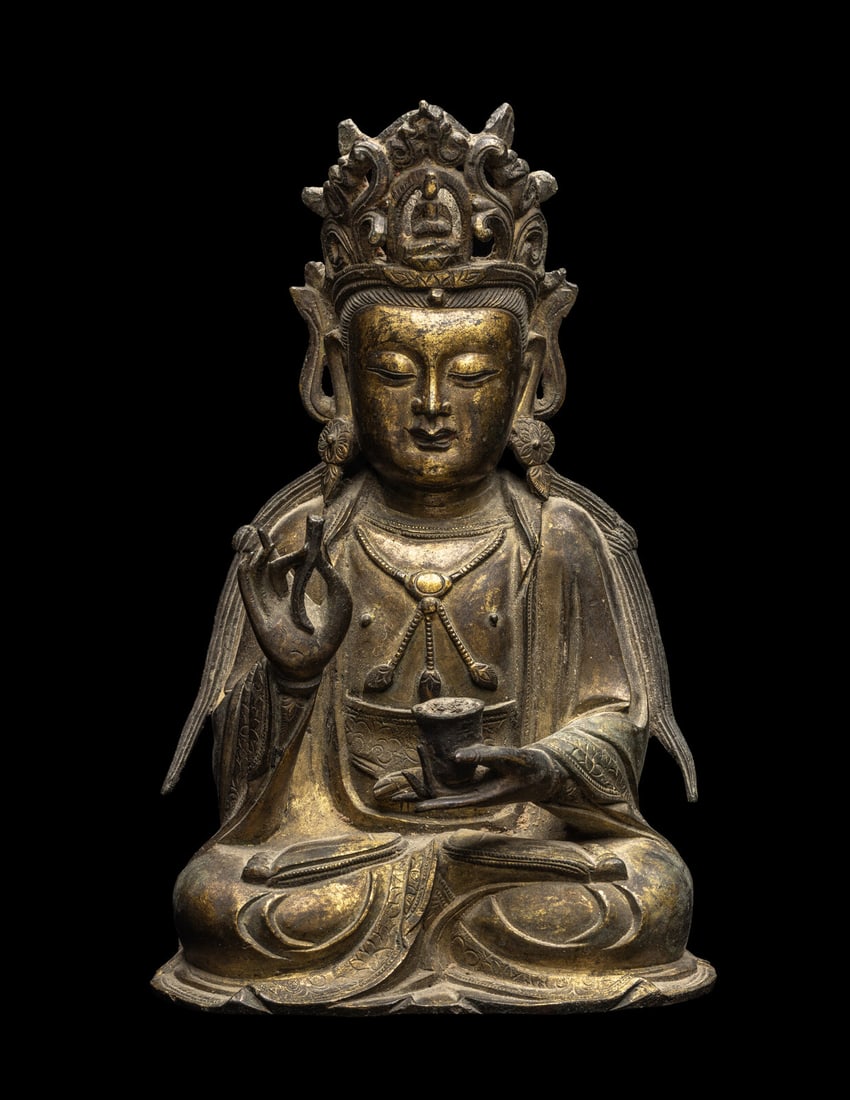 A Chinese Gilt Bronze Figure of Guanyin (1 of 4)
