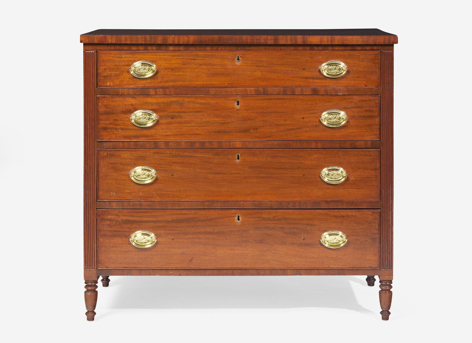 A Federal mahogany chest of drawers, Philadelphia, PA, circa 1810 (1 of 3)