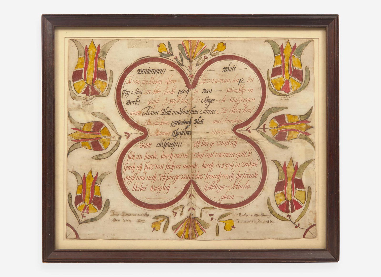 Johann Conrad Trevitts (active 1775-1825), Fraktur: Birth Record (1 of 2)