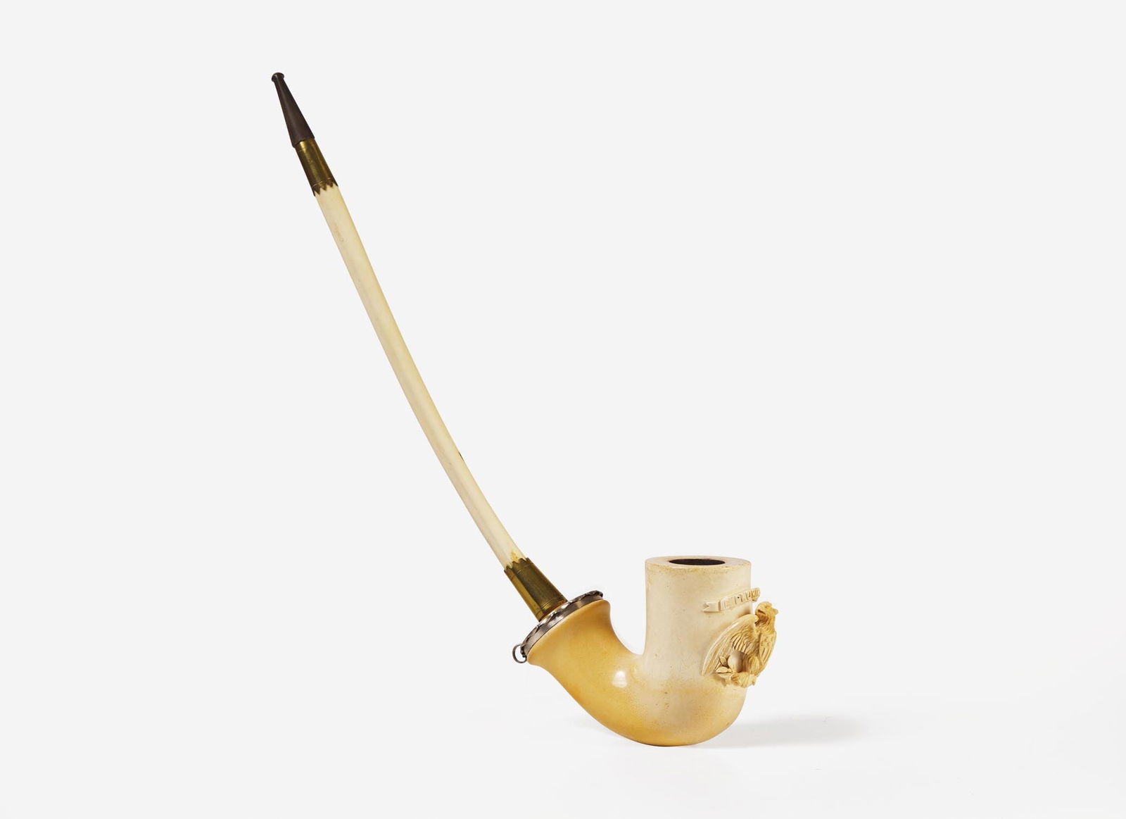 A carved Meerschaum pipe, 19th century (1 of 3)