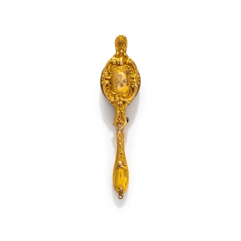 YELLOW GOLD AND DIAMOND LORGNETTE  (1 of 4)