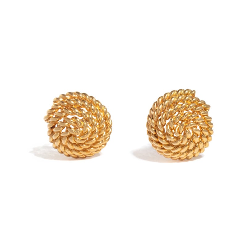 TIFFANY & CO., YELLOW GOLD CLIP EARRINGS (1 of 2)