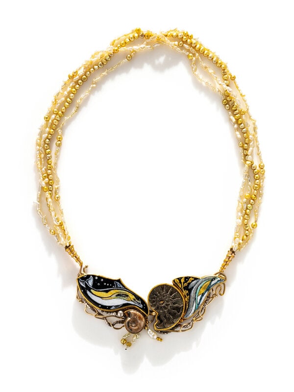 MARIANNE HUNTER, GOLD, SILVER, PEARL, AND ENAMEL NECKLACE (1 of 5)