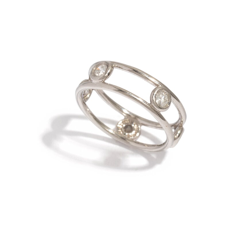 TIFFANY & CO., ELSA PERETTI, PLATINUM 'DIAMONDS BY THE YARD' RING (1 of 2)