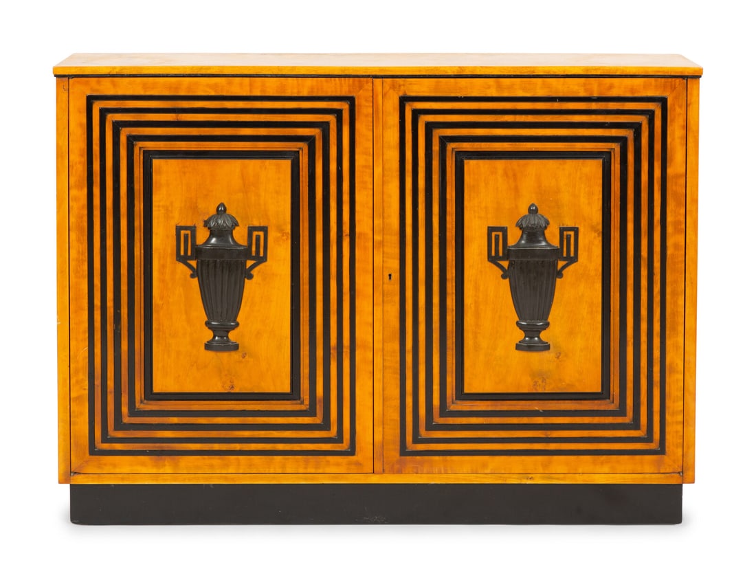 A Neoclassical Style Fruitwood and Parcel Ebonized Console Cabinet (1 of 10)