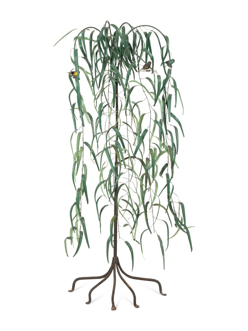 A Painted Tole Model of a Willow Tree (1 of 11)