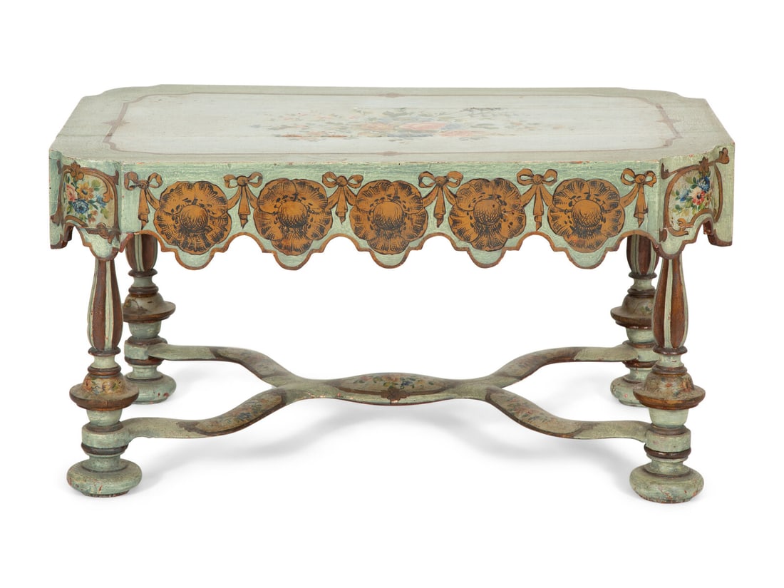 An Italian Painted and Parcel Gilt Low Table (1 of 12)