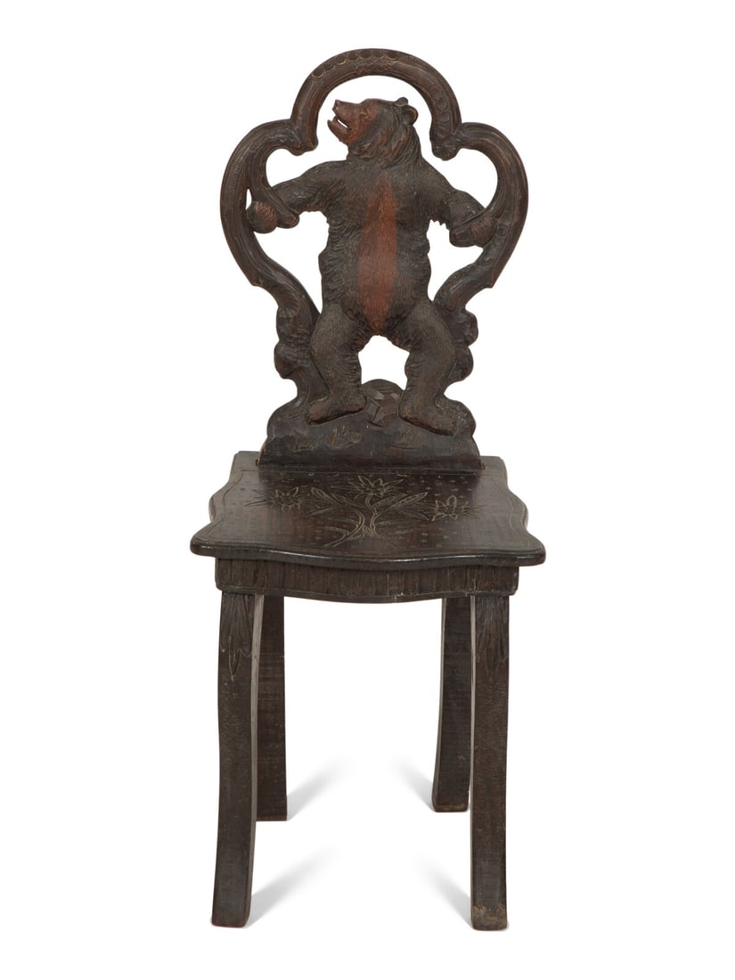 A Black Forest Carved Wood Child's Chair (1 of 11)