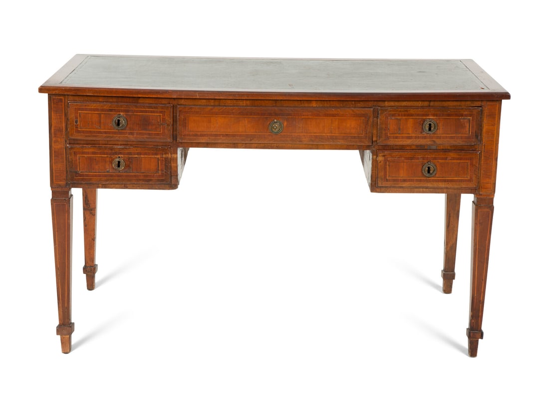 A Louis Phillippe Fruitwood Writing Table with Inset Green Leather Top (1 of 4)