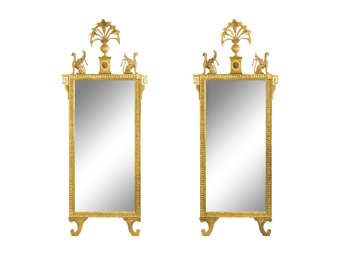 A Pair of Neoclassical Style Giltwood Pier Mirrors (1 of 1)