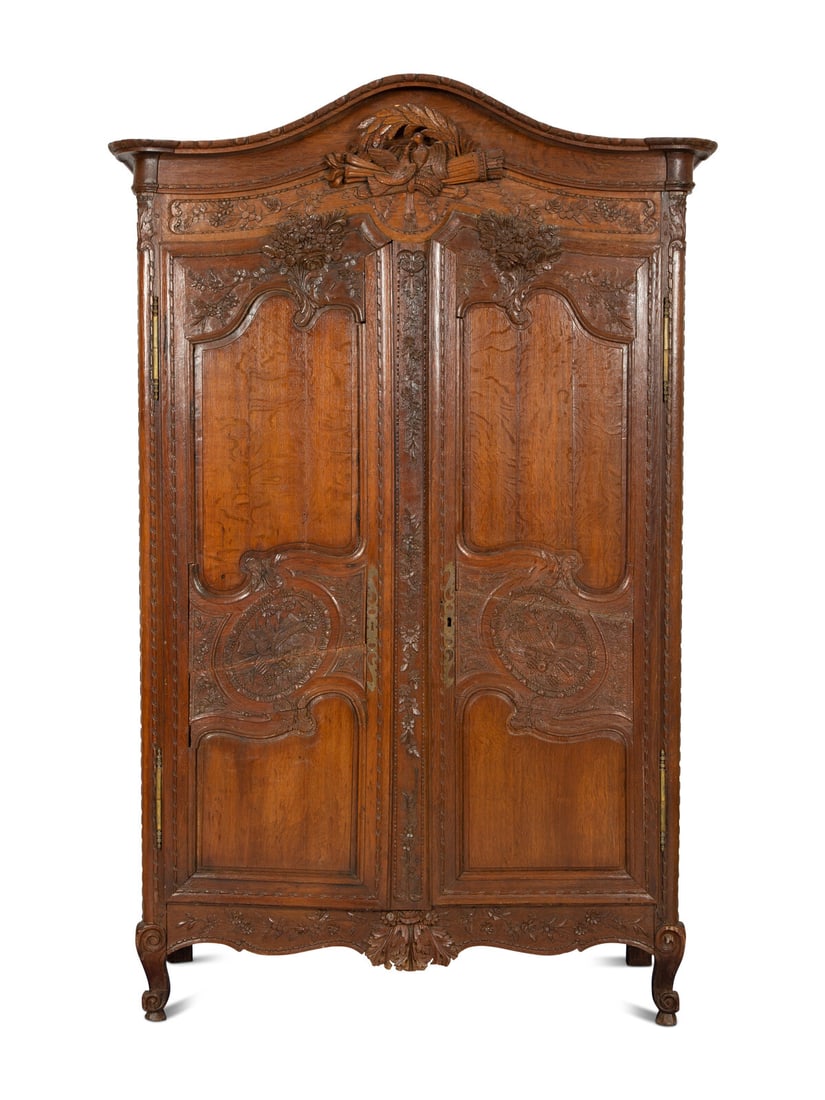 A French Provincial Carved Oak Armoire (1 of 5)