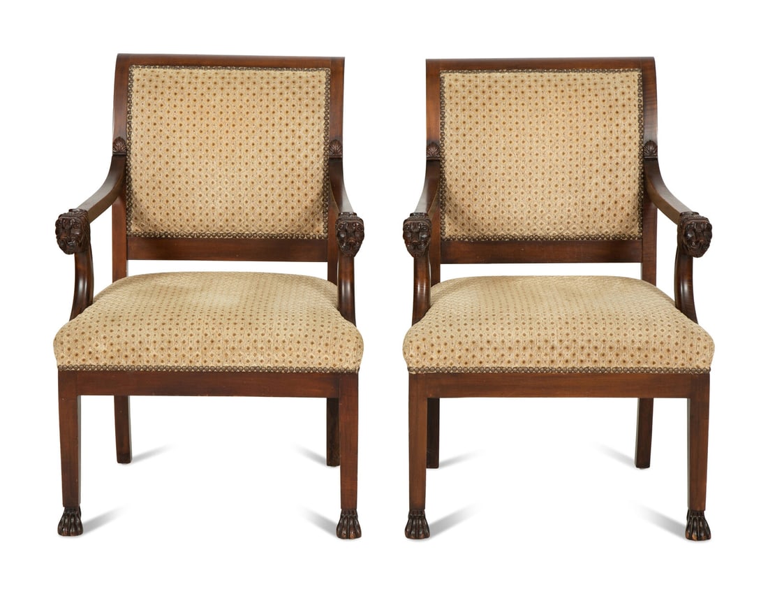 A Pair of Regency Style Mahogany Armchairs (1 of 5)
