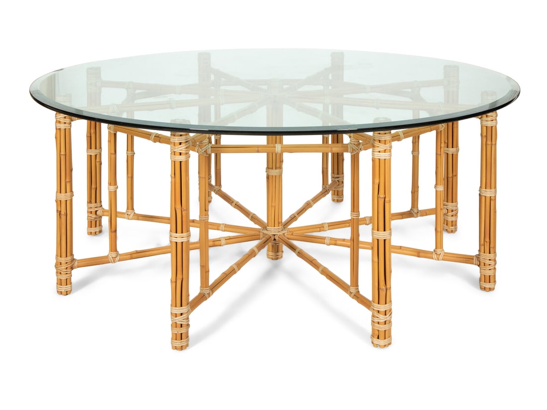 A McGuire Wrapped Raffia Dining Table (1 of 2)