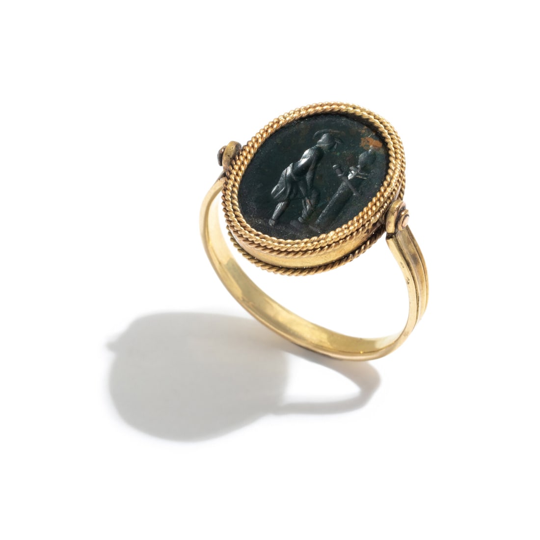 Two Roman Agate Ring Stones with the Demigod Achilles Before the Ashes of Patroclus and the God Eros (1 of 7)