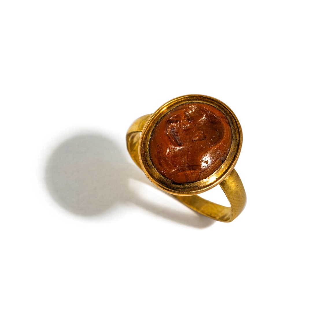 A Roman Carnelian Ring Stone with a Male Portrait Head (1 of 4)
