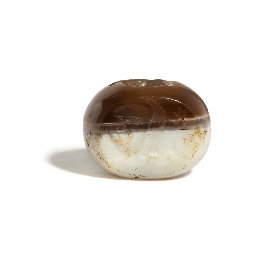 A Sasanian Banded Agate Stamp Seal: A Sasanian Banded Agate Stamp Seal Circa 5th Century A.D. Length 7/8 inch (2.22 cm). The Brummer Collection from Drs. John and Pat Laszlo, Atlanta, Georgia Provenance: Ernest Brummer (1891-1964), Pari