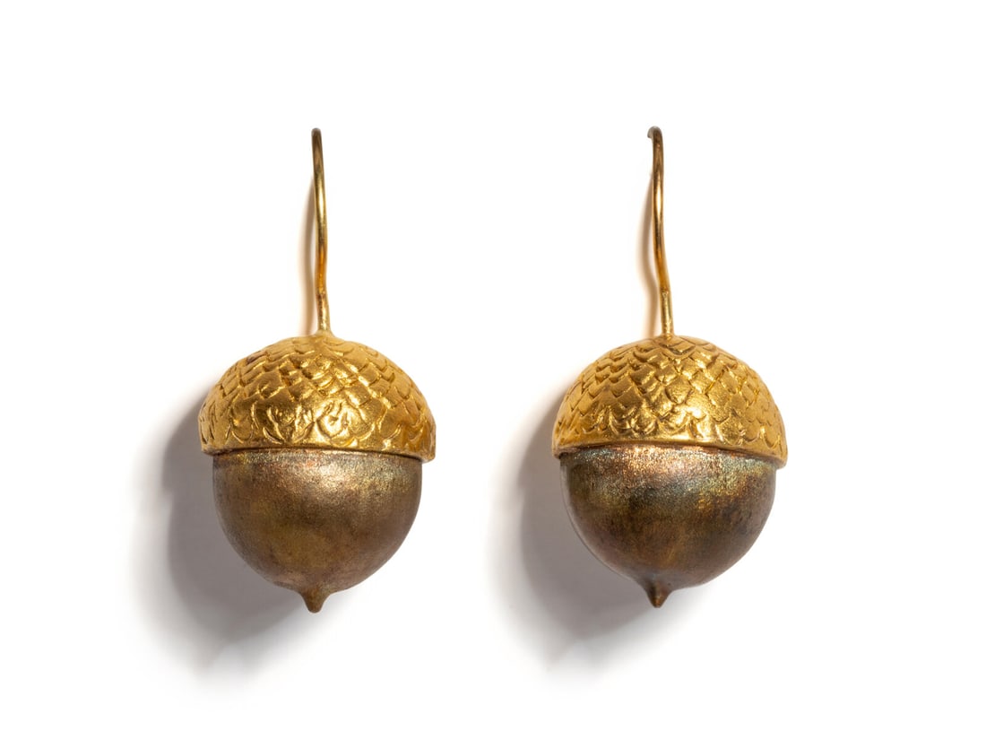 A Pair of Etruscan Revival Gold Acorn Earrings (1 of 2)