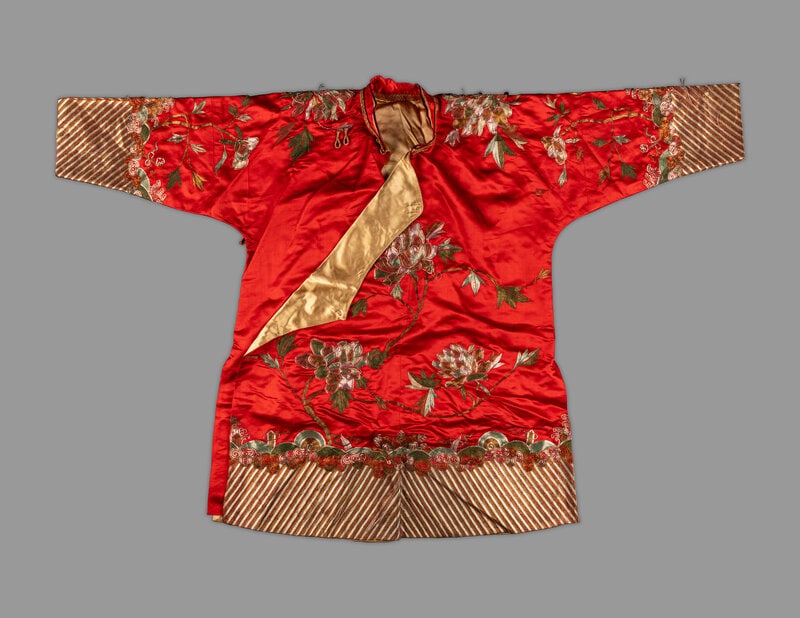 A Chinese Red Ground Embroidered Silk Jacket (1 of 2)