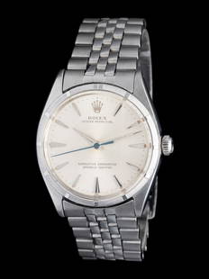 ROLEX, REF. 1003 STAINLESS STEEL 'OYSTER PERPETUAL' WATCH: ROLEX, REF. 1003 STAINLESS STEEL 'OYSTER PERPETUAL' WATCH Maker: Rolex Model: Oyster Perpetual Reference number: 1003 Serial number: 8379XX Year: Circa 1960s Case size: Approx. 34 mm Case material: St