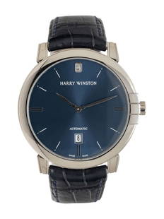 HARRY WINSTON, 18K WHITE GOLD 'MIDNIGHT' WATCH: HARRY WINSTON, 18K WHITE GOLD 'MIDNIGHT' WATCH Maker: Harry Winston Model: Midnight Reference number: MIDAHD39WW002 Case size: Approx. 39 mm Case material: 18K white gold Dial: Midnight blue Movement: