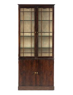 A Baker Mahogany Bookcase: A Baker Mahogany Bookcase 20th Century Height 92 1/4 x width 39 3/4 x depth 16 1/4 inches. This lot is located in Chicago.