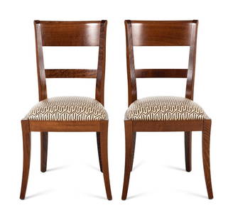 A Pair of Contemporary Side Chairs: A Pair of Contemporary Side Chairs Height 36 x width 18 x depth 16 inches. This lot is located in Chicago.ConditionSeat height 20 inches.