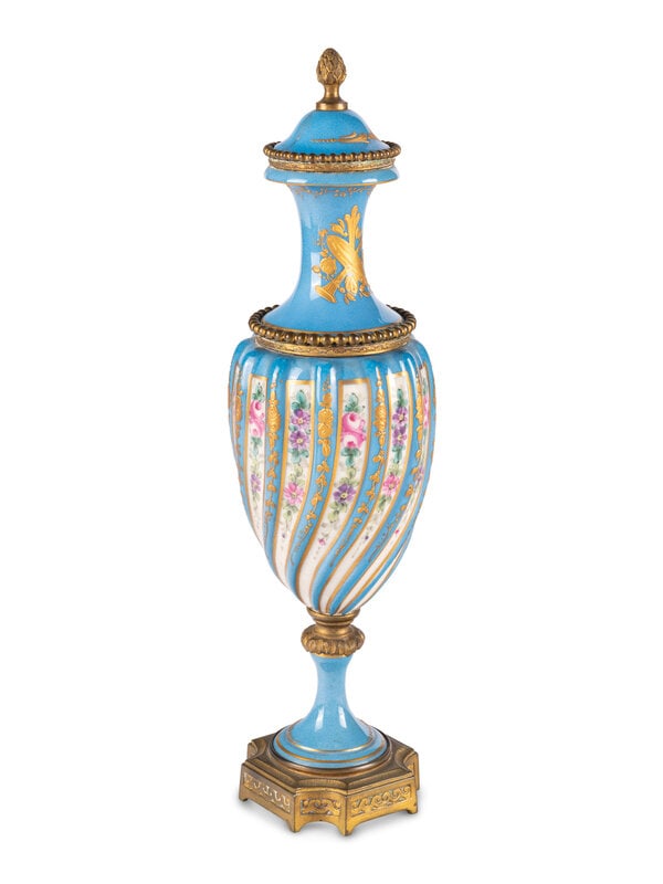 A Sevres Style Gilt Metal Mounted Porcelain Covered Urn (1 of 4)