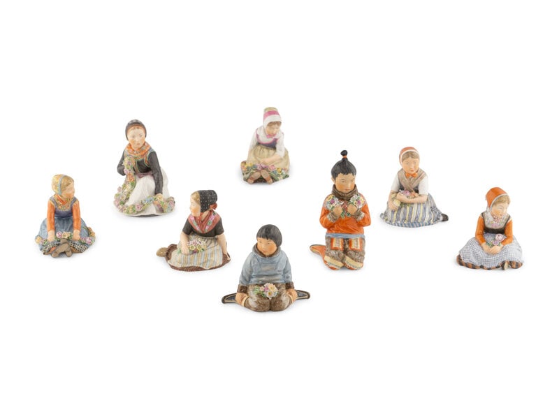 Eight Carl-Martin Hansen Royal Copenhagen Porcelain Figures of Children (1 of 5)