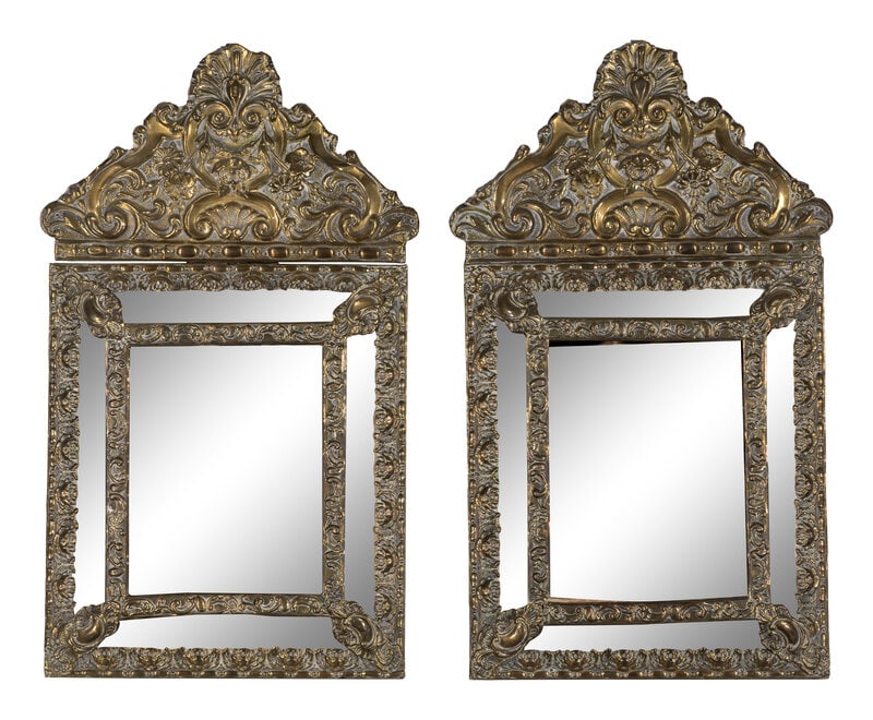 A Pair of Dutch Repousse Mirrors (1 of 3)