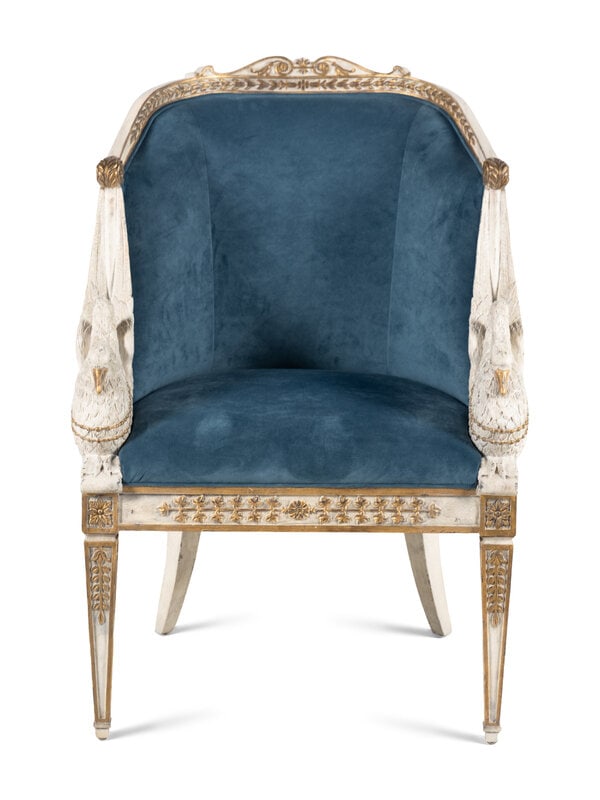 An Empire Style Painted and Parcel-Gilt Bergere (1 of 4)
