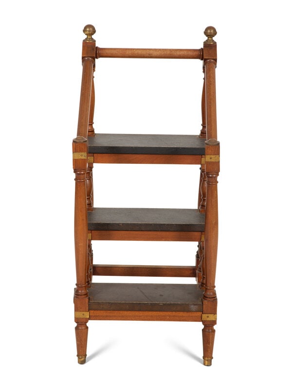 A Set of Victorian Brass Mounted Mahogany Library Steps (1 of 6)